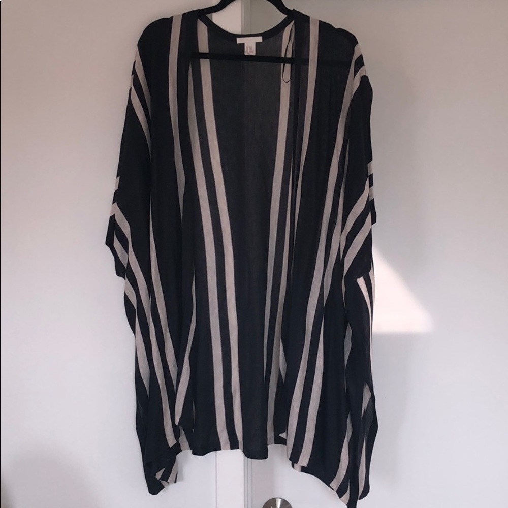 H&M blue and cream stripe Kimono